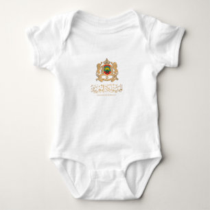 BODY PARA BEBÊ BANDEIRA DE MARROCOS SOBRE EMBLEM DOURADA ش ع ا