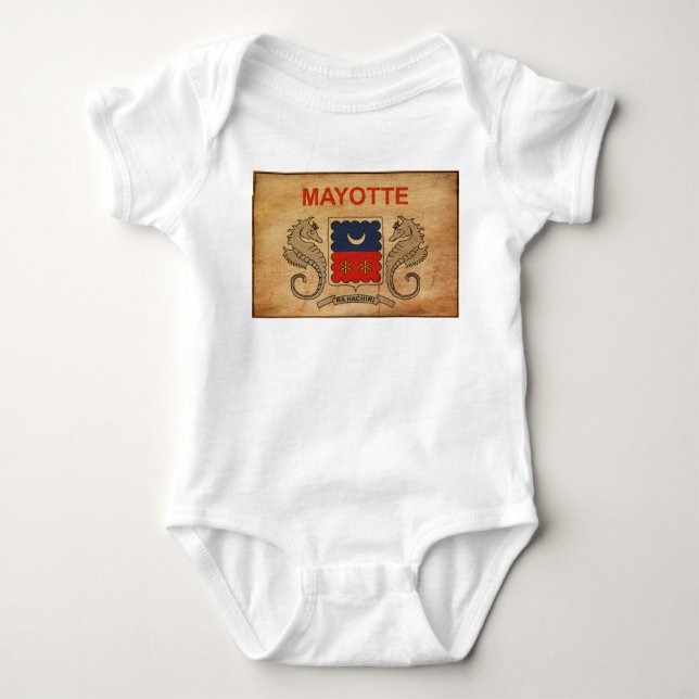 Body Para Bebê Bandeira de Mayotte (Frente)