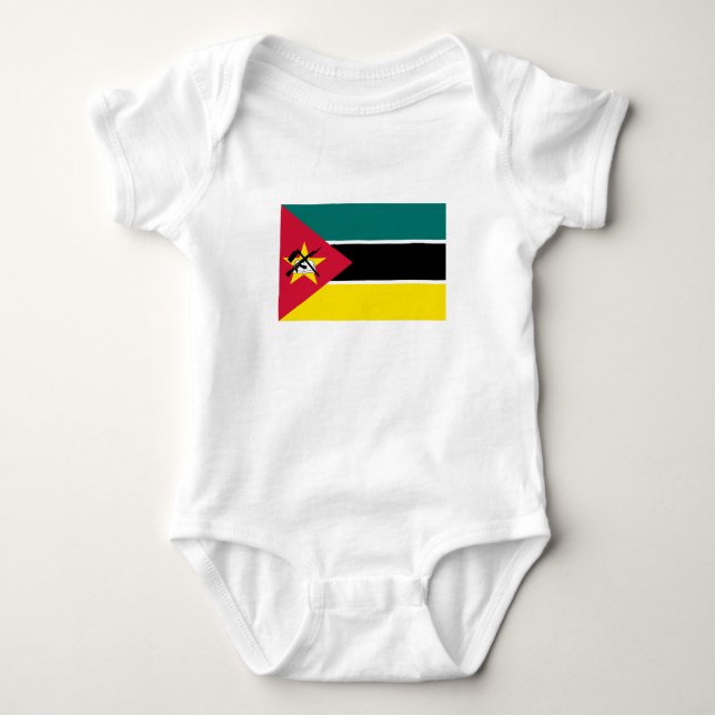 Body Para Bebê Bandeira de Moçambique (Frente)