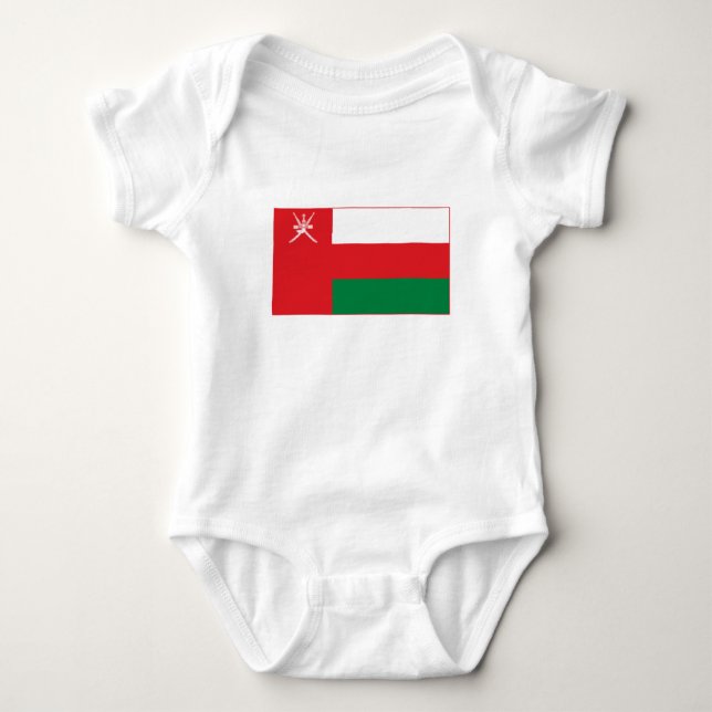 Body Para Bebê Bandeira de Omã (Frente)