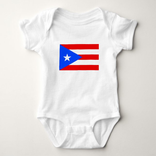 Body Para Bebê Bandeira de Porto Rico (Frente)