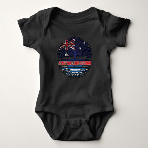 Body Para Bebê Bandeira de Raízes da Árvore Australiana grécia