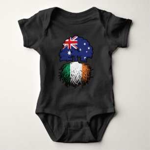 Body Para Bebê Bandeira de Raízes da Árvore da Austrália Irlandes