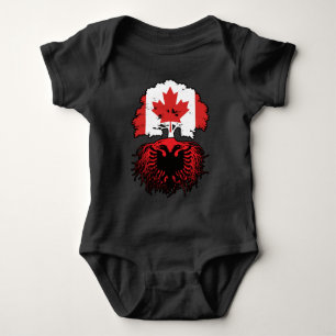 Body Para Bebê Bandeira de Raízes de Árvore do Canadá Albanês
