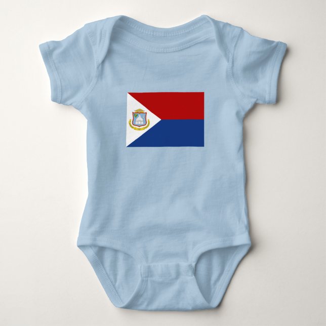 Body Para Bebê Bandeira de Sint Maarten (Frente)