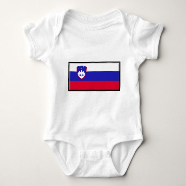 Body Para Bebê Bandeira de Slovenia (Frente)