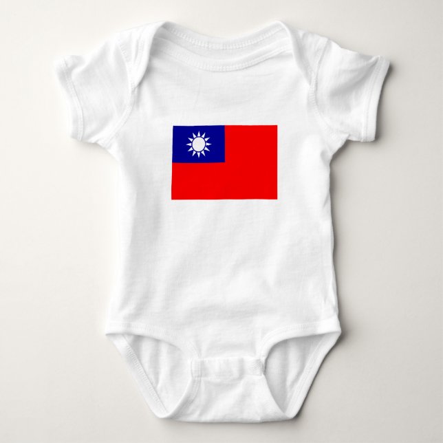 Body Para Bebê Bandeira de Taiwan (Frente)