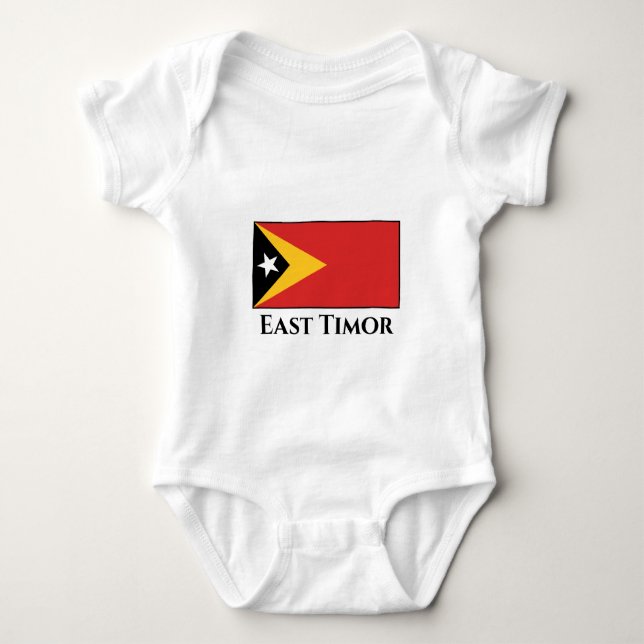 Body Para Bebê Bandeira de Timor Leste (Frente)