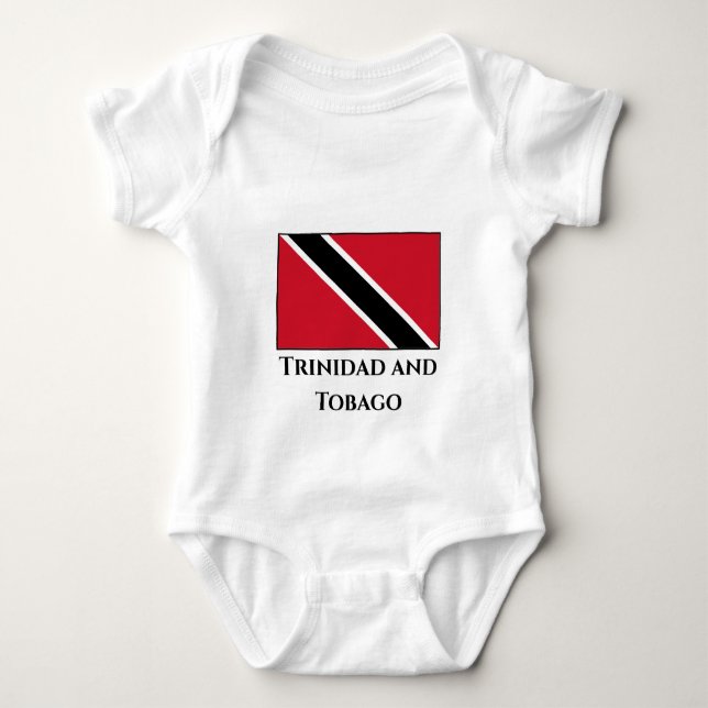 Body Para Bebê Bandeira de Trinidad e Tobago (Frente)