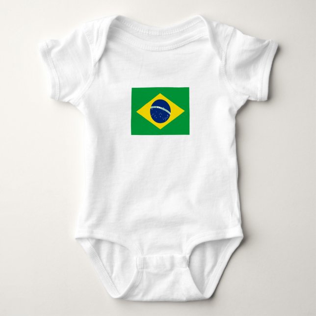 Body Para Bebê Bandeira do Brasil Patriótico (Frente)