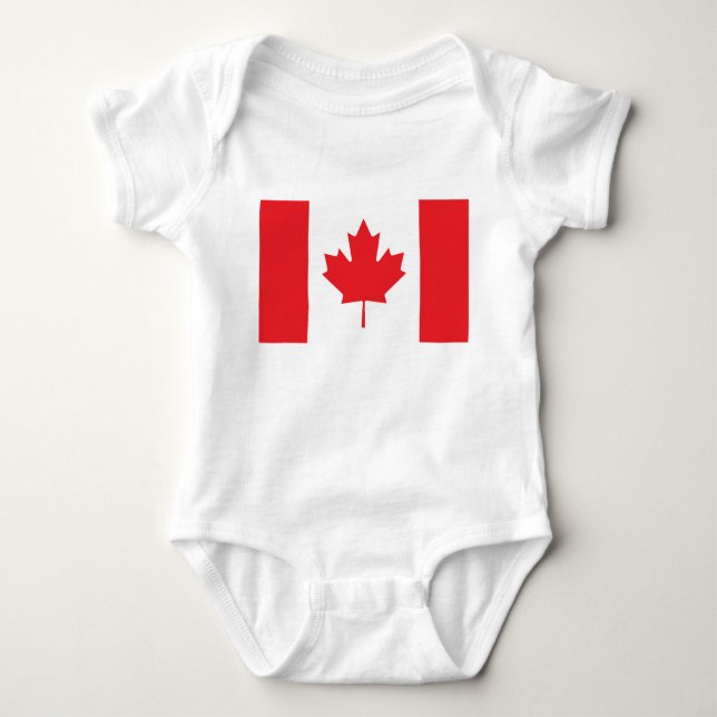 Body Para Bebê Bandeira do Canadá (Frente)
