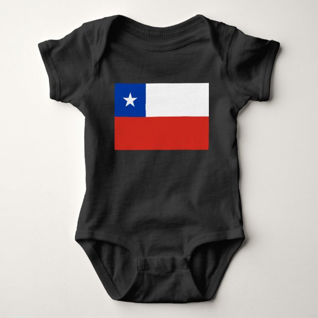 Body Para Bebê Bandeira do Chile (Frente)