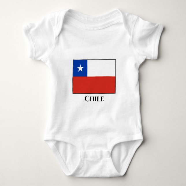 Body Para Bebê Bandeira do Chile (Frente)