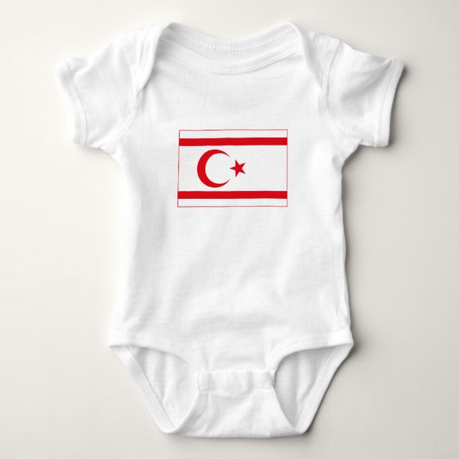 Body Para Bebê Bandeira do Chipre do Norte (Frente)
