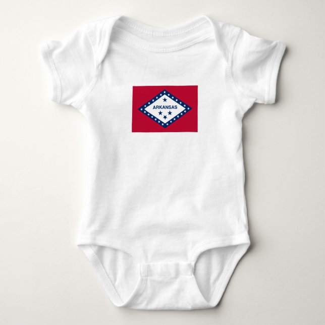 Body Para Bebê Bandeira do estado de Arkansas (Frente)