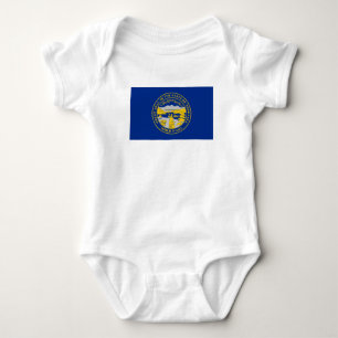 Body Para Bebê Bandeira do Estado de Nebraska