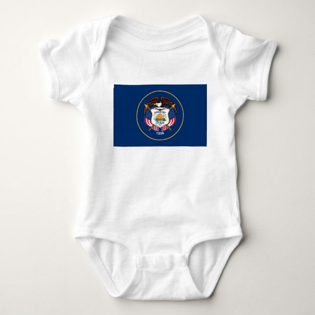 Body Para Bebê Bandeira do Estado de Utah (Frente)