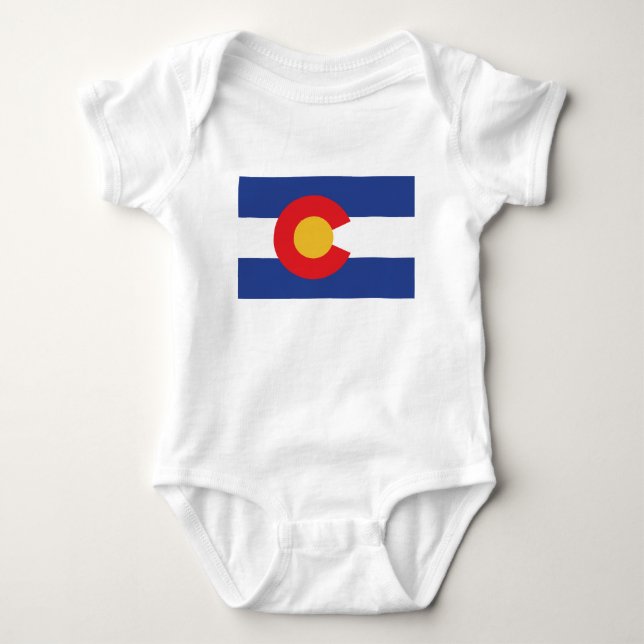 Body Para Bebê Bandeira do Estado do Colorado (Frente)