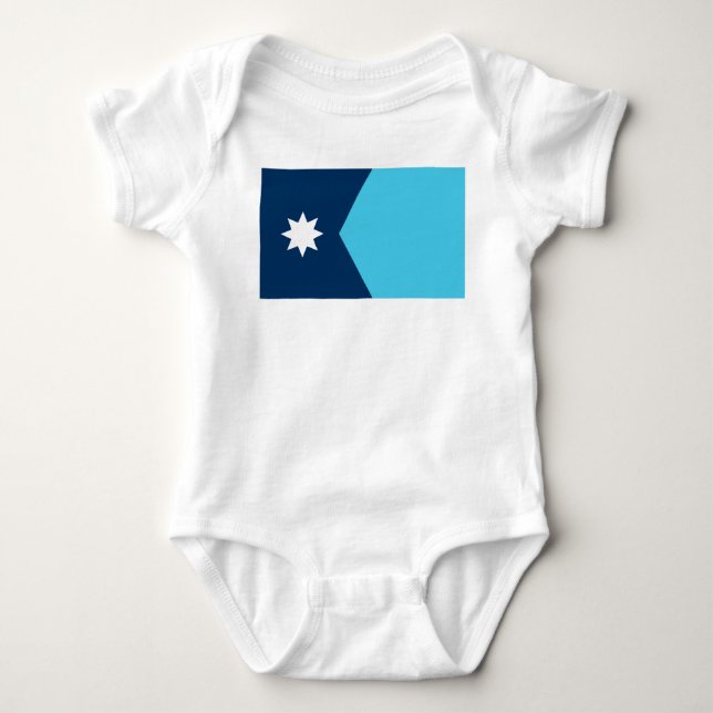 Body Para Bebê Bandeira do Estado do Minnesota (Frente)