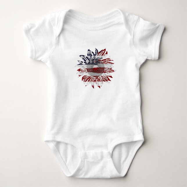 Body Para Bebê bandeira do girassol  (Frente)