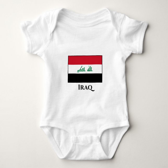 Body Para Bebê Bandeira do Iraque (Iraque) (Frente)