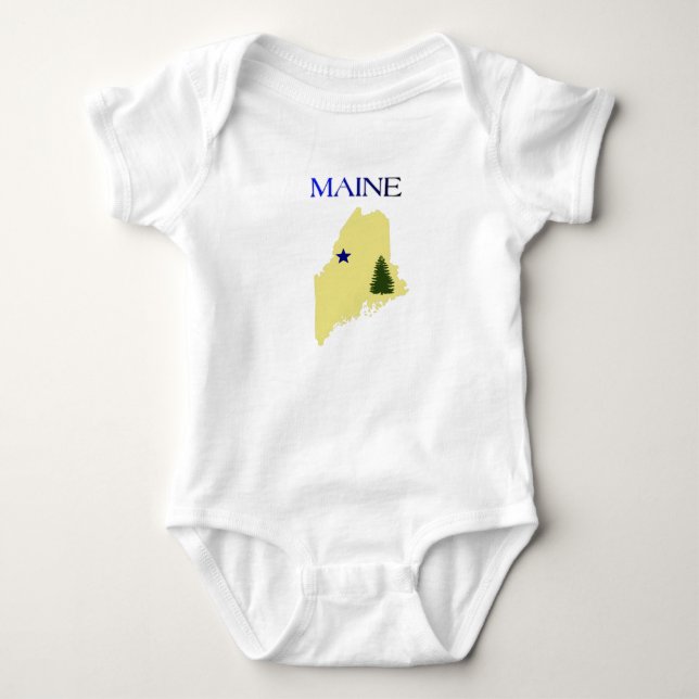 Body Para Bebê Bandeira do Maine (1901) (Frente)