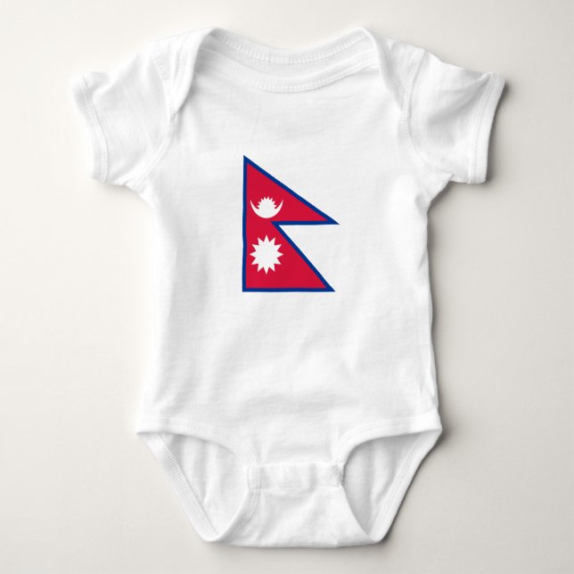 Body Para Bebê Bandeira do Nepal (Frente)