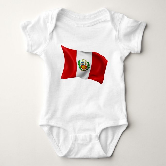 Body Para Bebê Bandeira do Peru (Frente)