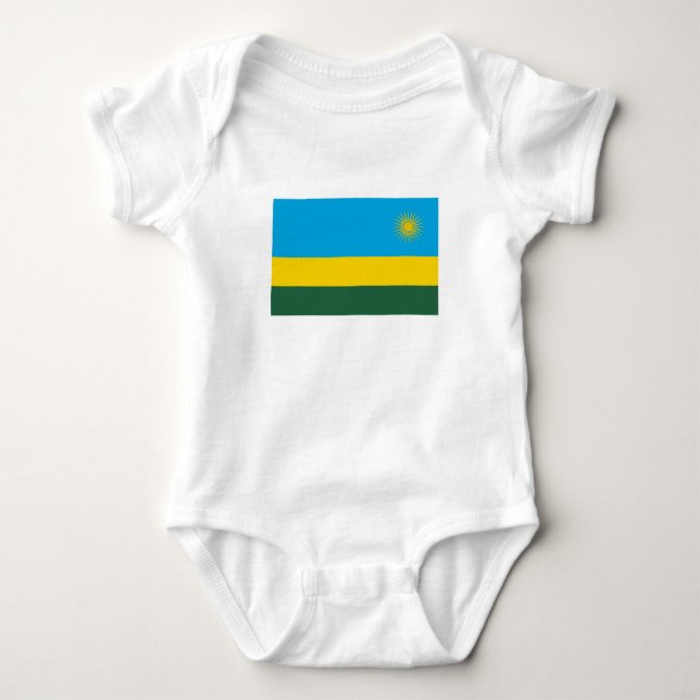 Body Para Bebê Bandeira do Ruanda (Frente)