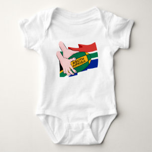 Body Para Bebê Bandeira do Rugby da África do Sul