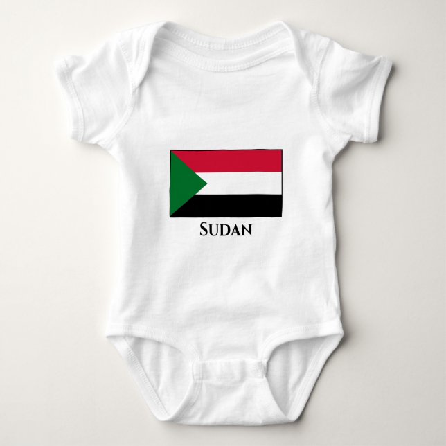 Body Para Bebê Bandeira do Sudão (Frente)