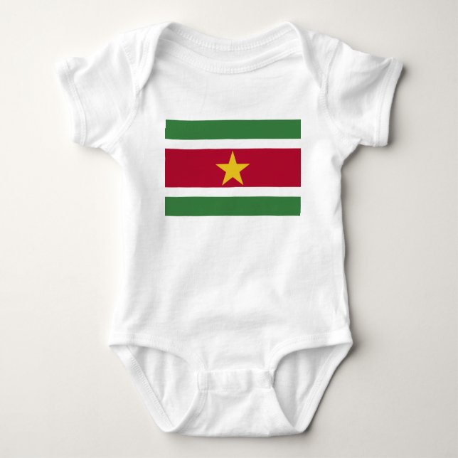 Body Para Bebê Bandeira do Suriname (Frente)