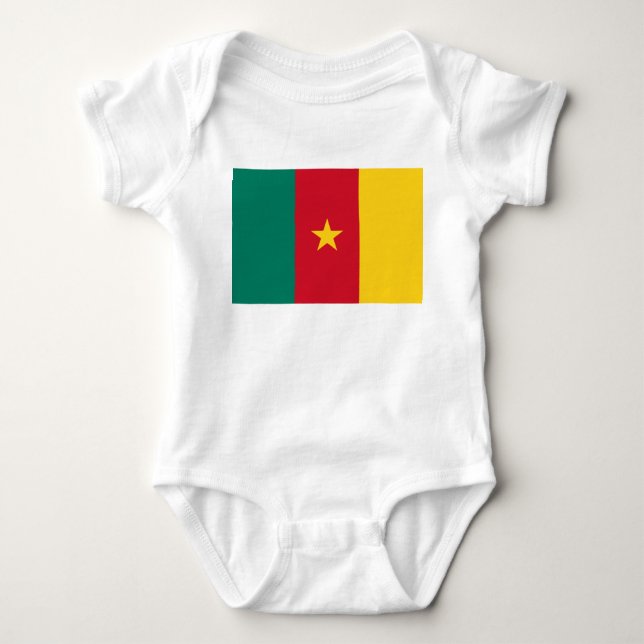 Body Para Bebê Bandeira dos Camarões (Frente)