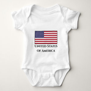 Body Para Bebê Bandeira dos Estados Unidos