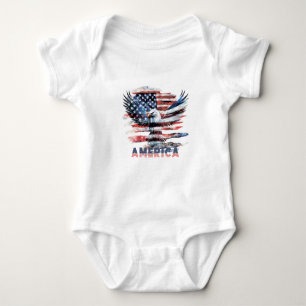 Body Para Bebê Bandeira dos Estados Unidos. América