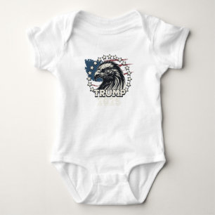 Body Para Bebê Bandeira dos Estados Unidos. Presidente Donald Tru