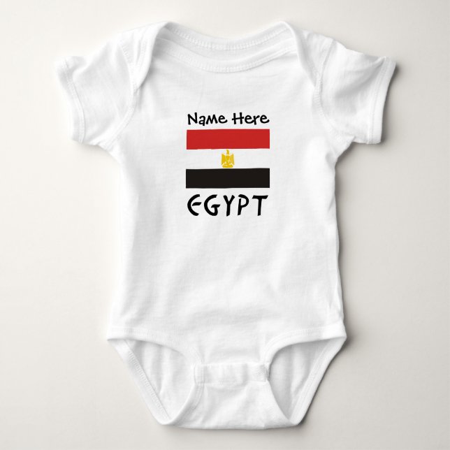 Body Para Bebê Bandeira Egípcia Personalizada  (Frente)
