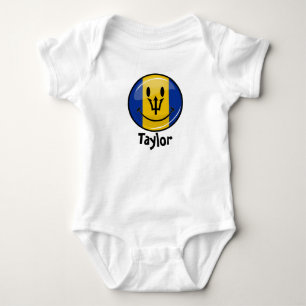 Body Para Bebê Bandeira feliz de Barbados