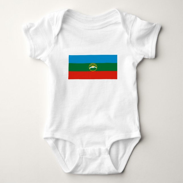 Body Para Bebê Bandeira Karachay Cherkessia (Frente)
