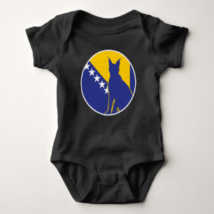 Body Para Bebê Bandeira Nacional Bósnio da Bósnia Lynx