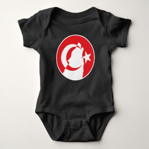 Body Para Bebê Bandeira Nacional Turca do Lobo Turco