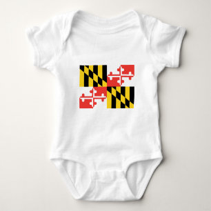 Body Para Bebê Bandeira oficial do estado de Maryland