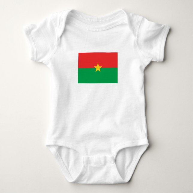 Body Para Bebê Bandeira Patriótica Burkina Faso (Frente)