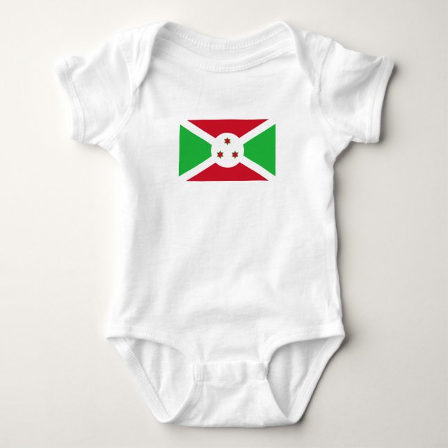 Body Para Bebê Bandeira Patriótica do Burundi (Frente)