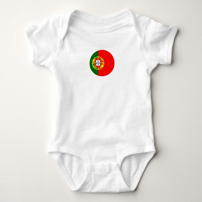 Body Para Bebê Bandeira Portugal Baby Jersey Bodysuit (Frente)