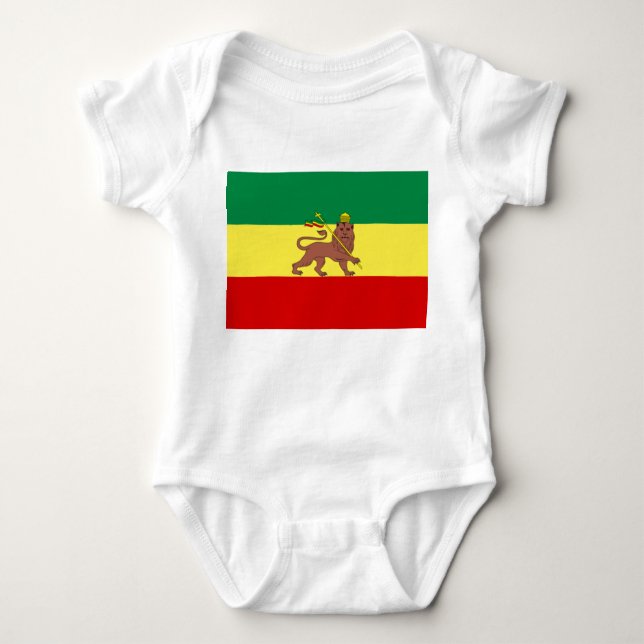 Body Para Bebê Bandeira Rastafariana (Rastafarianismo) (rasta) (Frente)