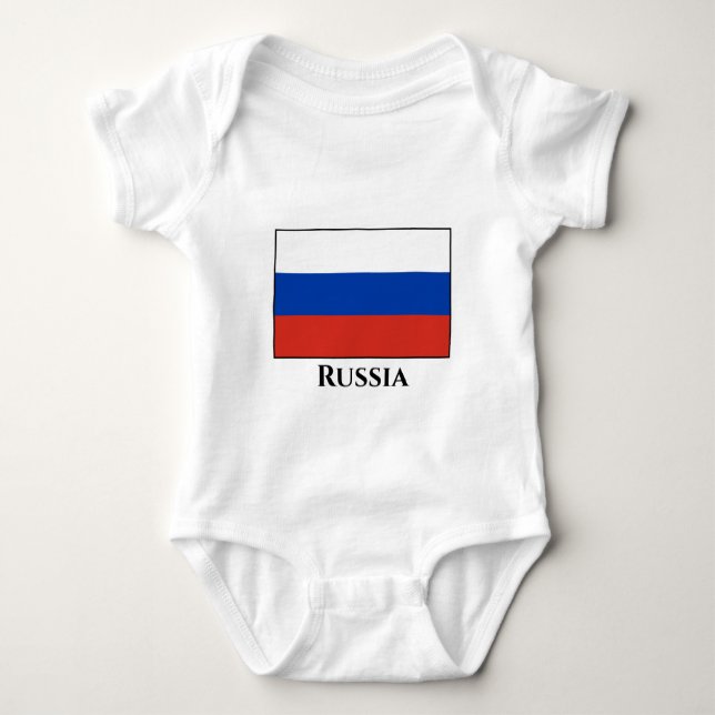 Body Para Bebê Bandeira Rússia (Rússia) (Frente)