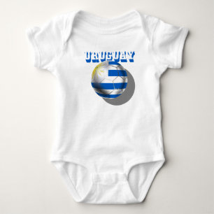 Body Para Bebê Bandeira uruguaia do amor do futebol do futebol do