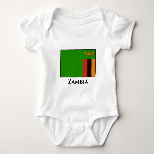 Body Para Bebê Bandeira Zâmbia (Frente)