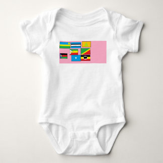 Body Para Bebê Bandeiras do mundo